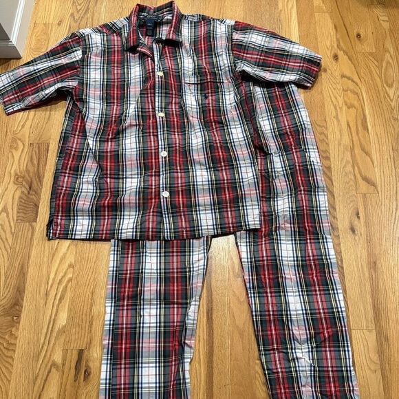 Polo Ralph Lauren Mens M Pajamas PJ Set Plaid Short Sleeve Dad Preppy Classic - Picture 1 of 4